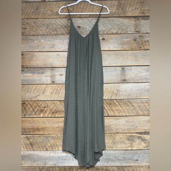 Wishlist Apparel Pants - Wishlist Apparel Women’s Large Wide Leg Lined Jumpsuit Gauzy Lightweight Green